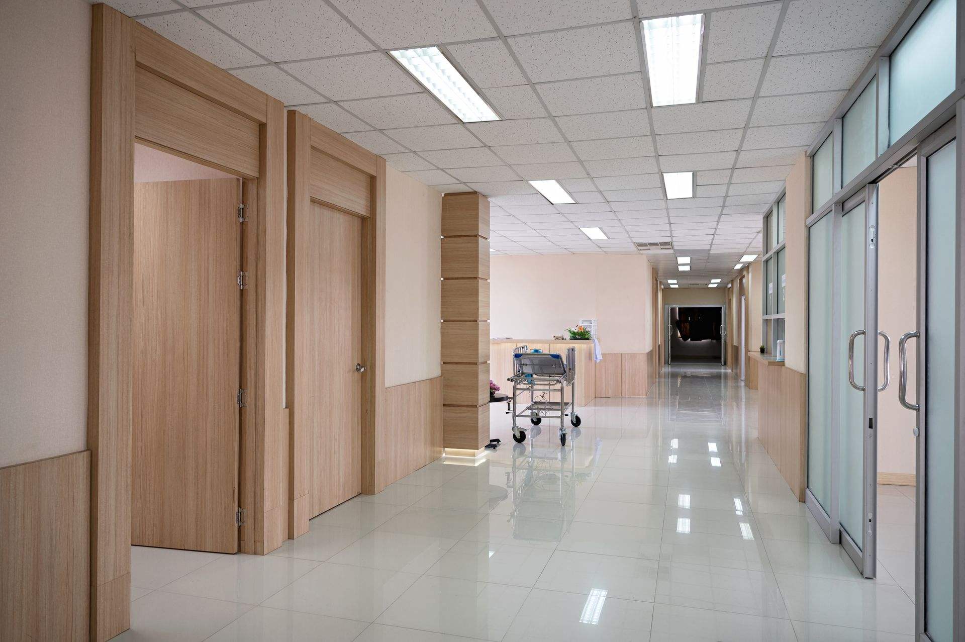 Layered lighting in healthcare facilities