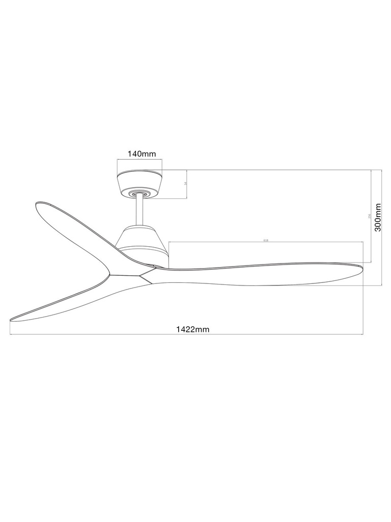Lucci Air Whitehaven 56" 3-blade DC Smart WiFi Controlled Indoor/Outdoor Ceiling Fan