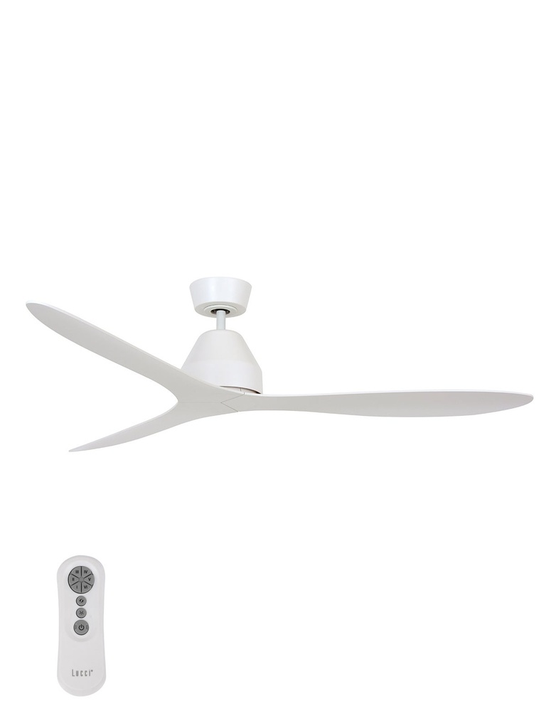 Lucci Air Whitehaven 56" 3-blade DC Smart WiFi Controlled Indoor/Outdoor Ceiling Fan