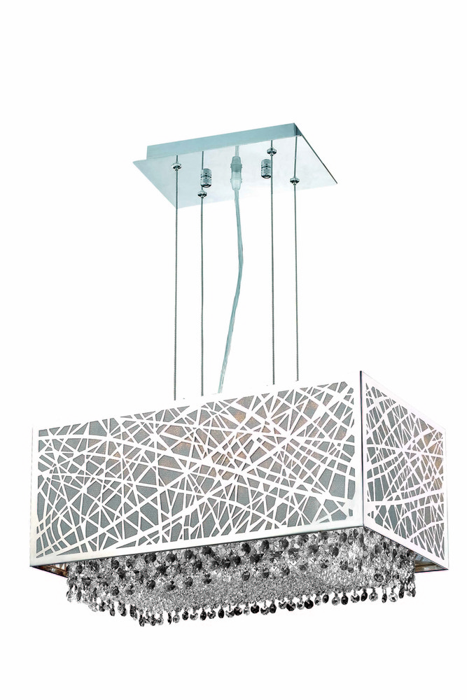1791 Moda Collection Hanging Fixture w/ Metal Shade L21in W12.5in H11in Lt:3 Chrome Finish Swarovsk