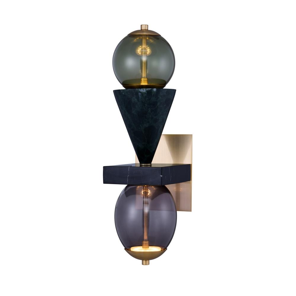 Demi Green Marble LED Wall Sconce