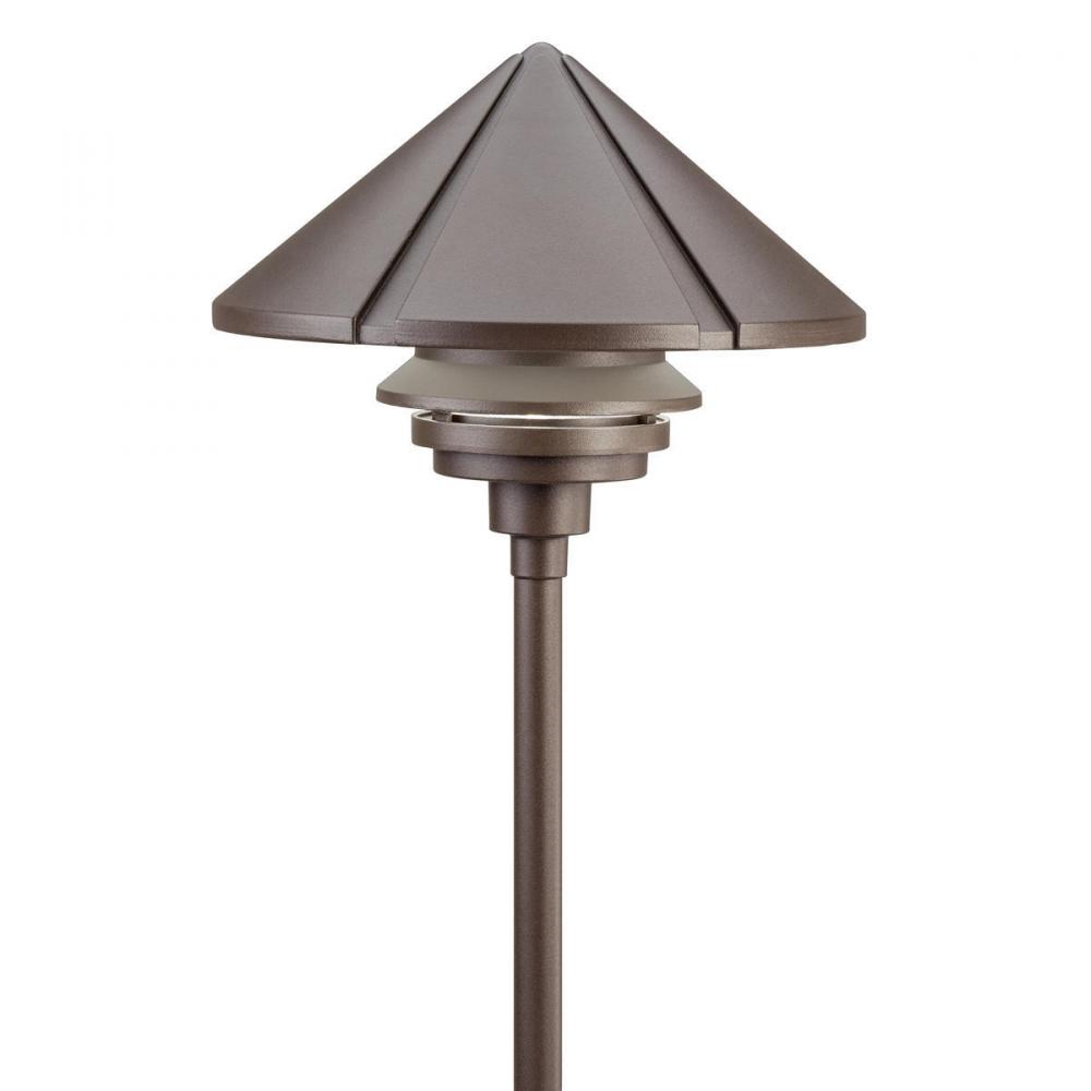 Large One Tier 120V Path Light Textured Architectural Bronze