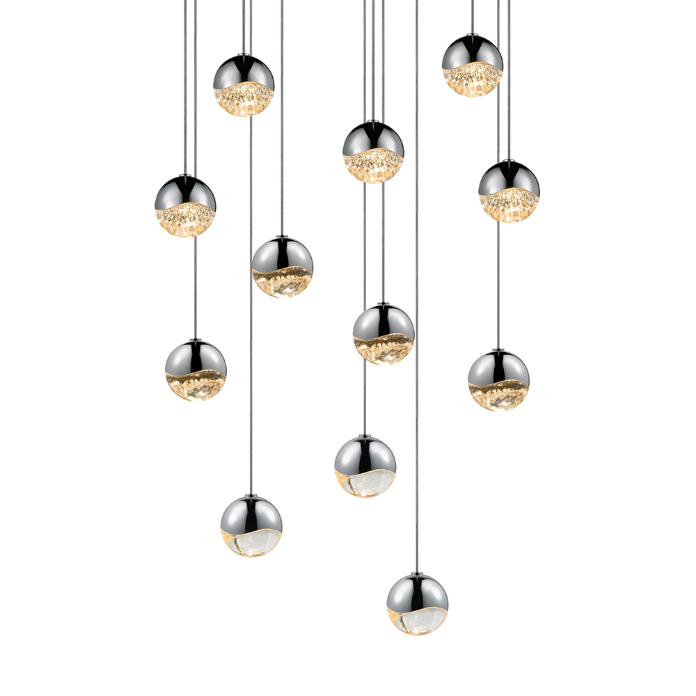 12-Light Round Assorted LED Pendant