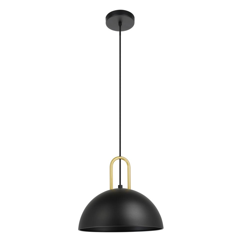 1 LT Pendant With Structured Black Finish and Brushed Brass Accents 1-60W E26 Bulb