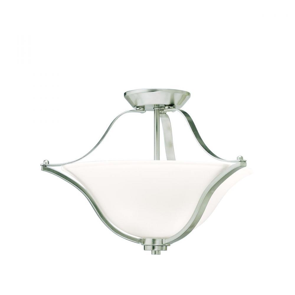 Langford 2 Light Convertible Pendant with LED Bulbs Brushed Nickel