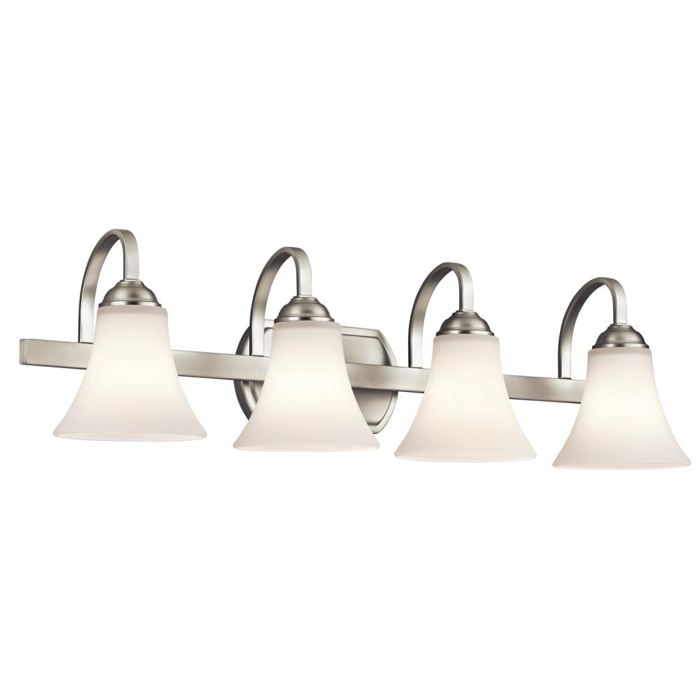 Keiran 4 Light Vanity Light with LED Bulbs Brushed Nickel