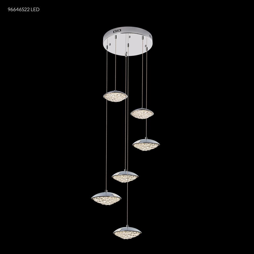 LED Contemporary 6 Light Crystal Chand