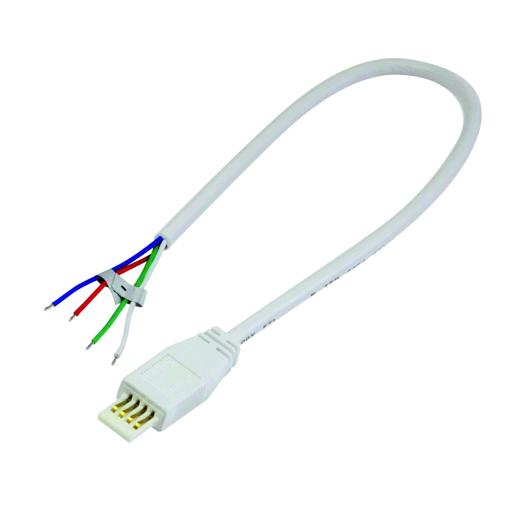 12"  Power Line Cable Open Wire for Lightbar Silk,  White