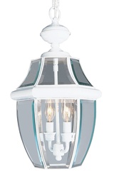 [2255-03] 2 Light White Outdoor Chain Lantern