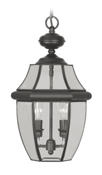 [2255-04] 2 Light Black Outdoor Chain Lantern
