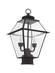 [2284-04] 2 Light Black Outdoor Post Lantern