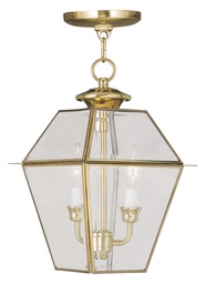 [2285-02] 2 Light PB Outdoor Chain Lantern