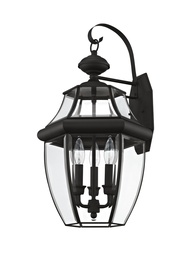 [2351-04] 3 Light Black Outdoor Wall Lantern