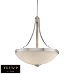 [10203/3] 3-Light Pendant in Brushed Nickel with White Glass