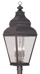 [2608-07] 4 Light Charcoal Outdoor Post Lantern