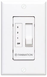 [CW7WH] CW7WH 3 Speed Ceiling Fan Wall Control For Up To Five Fans Non-Reversing - Fan Speed and Light - White