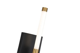[SC13081BB] Infiniti Collection 1-Light Integrated LED Sconce, Matte Black & Brass