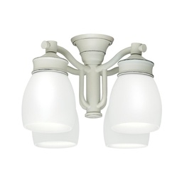 [99089] Outdoor 4 Light Fixture, Cottage White with Cased White glass