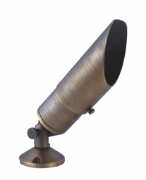 [C049] Spot Light D2.25in H8in Antique Brass Includes Stake Mr16 Halogen 20wlight Source Not Included