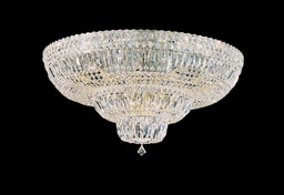 Petit Crystal Deluxe 21 Light 120V Flush Mount in Aurelia with Clear Optic Crystal